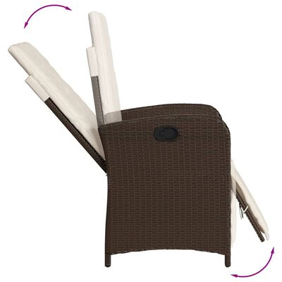 vidaXL Ensemble à manger de jardin et coussins 9 pcs marron poly rotin