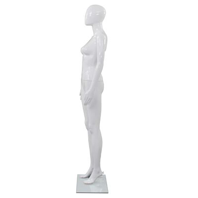 vidaXL Mannequin femme corps complet base verre Blanc brillant 175 cm