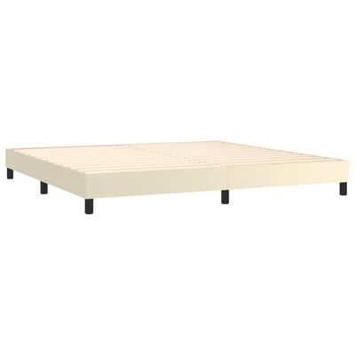 vidaXL Sommier à lattes de lit avec matelas et LED Crème 200x200 cm