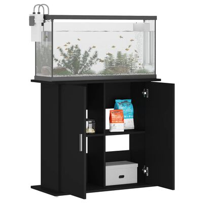 vidaXL Support pour aquarium noir 81x36x73 cm bois d'ingénierie