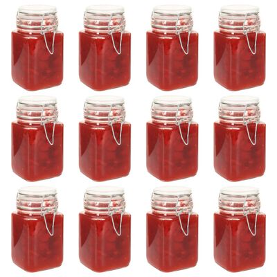 vidaXL Pots à confiture en verre avec serrure 12 pcs 260 ml