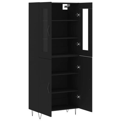 vidaXL Buffet haut Noir 69,5x34x180 cm Bois d'ingénierie