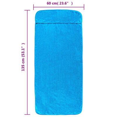 vidaXL Serviettes de plage 6 pcs turquoise 60x135 cm tissu 400 GSM