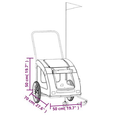 vidaXL Remorque de vélo pour animaux de compagnie vert