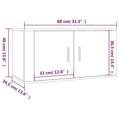 vidaXL Meubles TV muraux 2 pcs chêne marron 80x34,5x40 cm