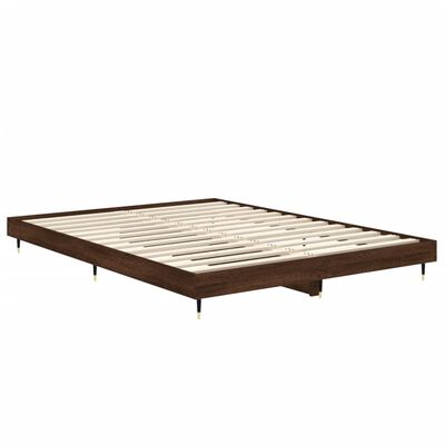 vidaXL Cadre de lit chêne marron 135x190 cm bois d'ingénierie