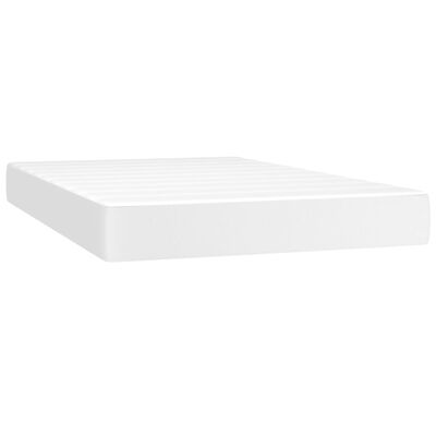 vidaXL Sommier à lattes de lit avec matelas et LED Blanc 120x200 cm