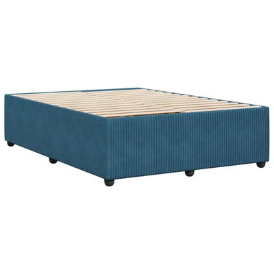 vidaXL Cadre de lit sans matelas bleu 140x190 cm velours