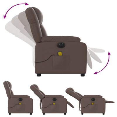 vidaXL Fauteuil de massage inclinable électrique marron similicuir