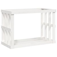 vidaXL Porte-bûches d’extérieur Blanc 108x52x74 cm Bois massif de pin