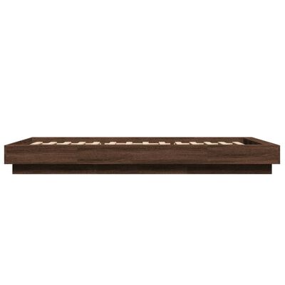 vidaXL Cadre de lit chêne marron 75x190 cm bois d'ingénierie