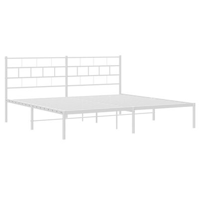 vidaXL Cadre de lit métal sans matelas et tête de lit blanc 200x200 cm