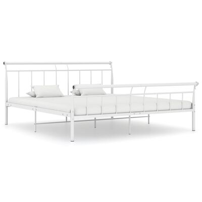 vidaXL Cadre de lit sans matelas blanc métal 160x200 cm