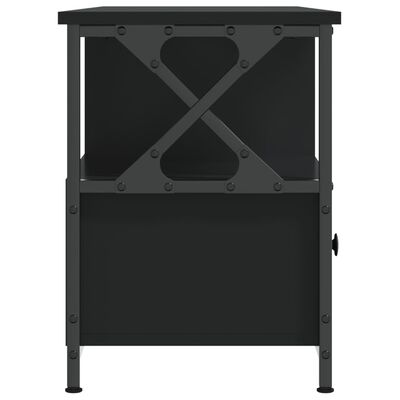 vidaXL Meuble TV noir 102x33x45 cm bois d'ingénierie et fer