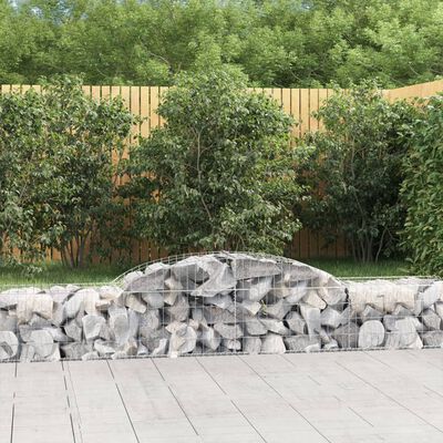 vidaXL Paniers à gabions arqués 20 pcs 300x50x40/60 cm fer galvanisé