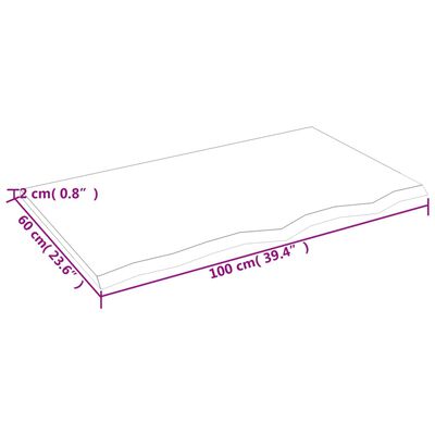 vidaXL Étagère murale marron clair 100x60x2cm bois chêne massif traité