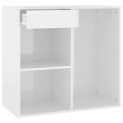 vidaXL Armoire cosmétique Blanc brillant 80x40x75 cm Bois d'ingénierie