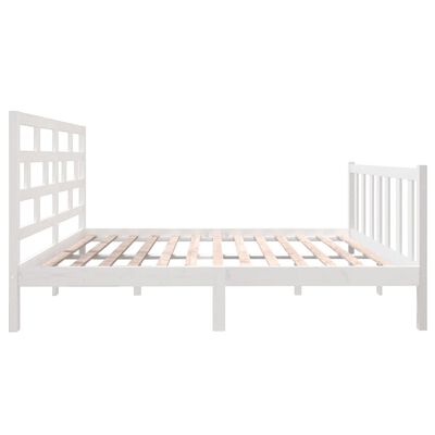 vidaXL Cadre de lit Blanc Bois de pin massif 140x190 cm