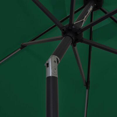 vidaXL Parasol de jardin avec lumières LED et mât en aluminium vert