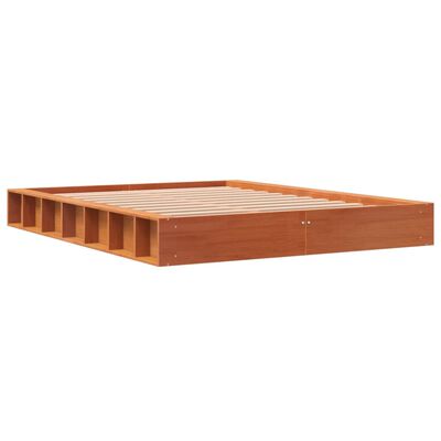 vidaXL Cadre de lit sans matelas cire marron 120x190cm bois pin massif