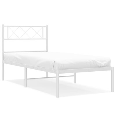 vidaXL Cadre de lit métal sans matelas et tête de lit blanc 100x190 cm