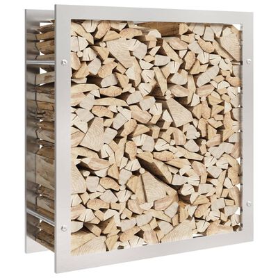 vidaXL Portant de bois de chauffage 80x28x86 cm acier inoxydable