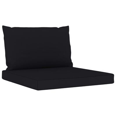 vidaXL Salon de jardin 6 pcs avec coussins noir