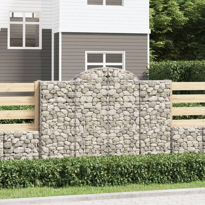 vidaXL Paniers à gabions arqués 18 pcs 200x30x140/160 cm Fer galvanisé