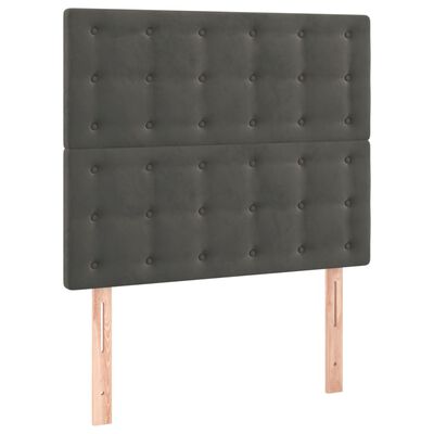 vidaXL Tête de lit à LED Gris foncé 100x5x118/128 cm Velours