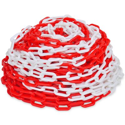 vidaXL Chaînes d'avertissement 2 pcs Rouge et blanc Plastique 30 m