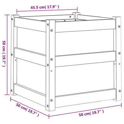 vidaXL Jardinière 50x50x50 cm bois de pin imprégné