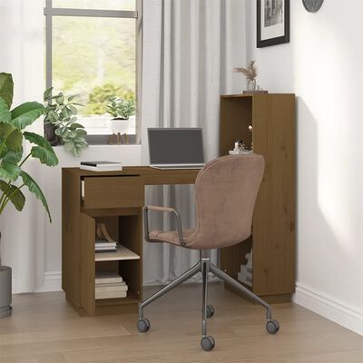 vidaXL Bureau Marron miel 110x53x117 cm Bois massif de pin