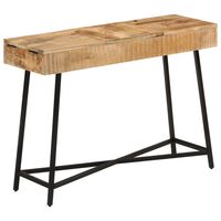 vidaXL Coiffeuse 105x35x75 cm bois de manguier massif brut et fer