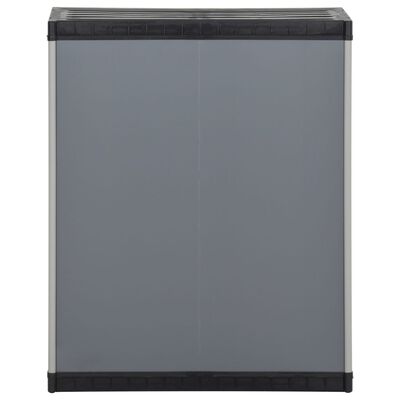 vidaXL Armoire à déchets de jardin Gris et noir 68x40x85 cm PP