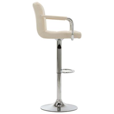 vidaXL Chaises de bar lot de 2 crème tissu