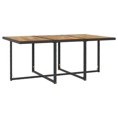 vidaXL Ensemble à manger d'extérieur 11pcs Rotin et bois d'acacia Noir