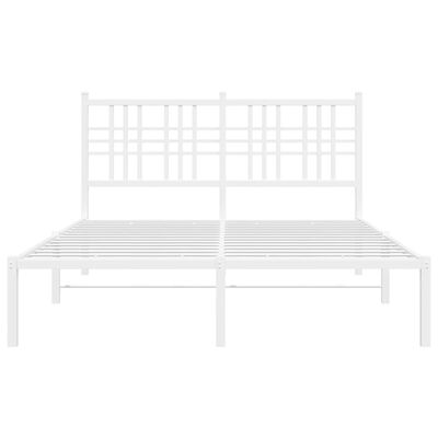 vidaXL Cadre de lit métal sans matelas et tête de lit blanc 120x190 cm