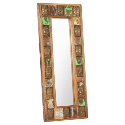 vidaXL Miroir avec revêtement Bouddha 50x110 cm Bois de récupération