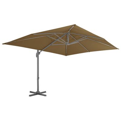 vidaXL Parasol de jardin avec base portable taupe