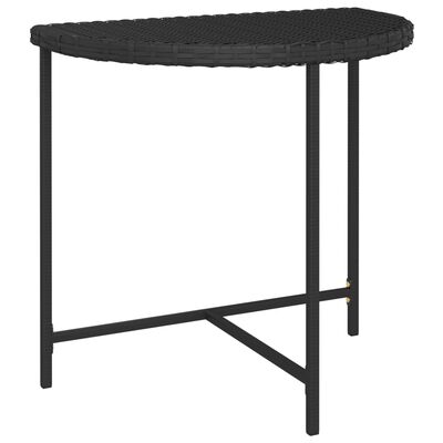 vidaXL Table de jardin Noir 80x50x75 cm Résine tressée