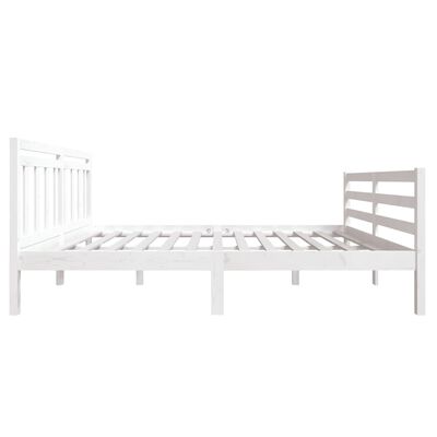 vidaXL Cadre de lit sans matelas blanc bois massif