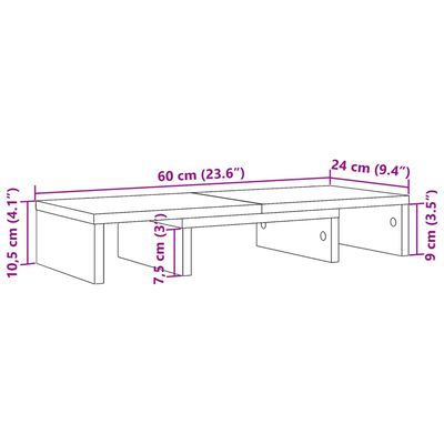 vidaXL Support de moniteur réglable chêne fumé bois d'ingénierie