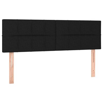 vidaXL Sommier à lattes de lit avec matelas Noir 140x200 cm Tissu