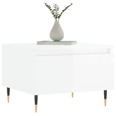 vidaXL Table basse blanc brillant 50x46x35 cm bois d'ingénierie