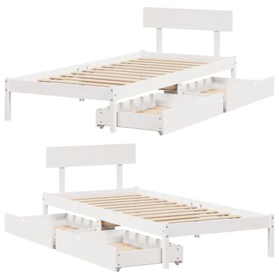 vidaXL Cadre de lit sans matelas blanc 90x200 cm bois de pin massif