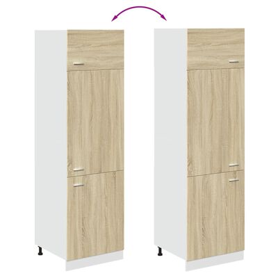 vidaXL Armoire de réfrigérateur Chêne sonoma 60x57x207 cm Aggloméré