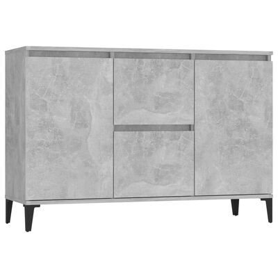 vidaXL Buffet gris béton 104x35x70 cm bois d'ingénierie