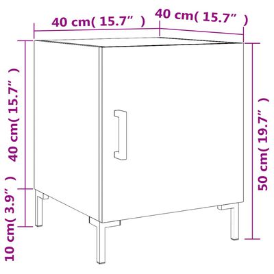 vidaXL Table de chevet chêne marron 40x40x50 cm bois d’ingénierie