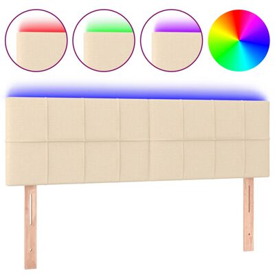 vidaXL Tête de lit à LED Crème 144x5x78/88 cm Tissu