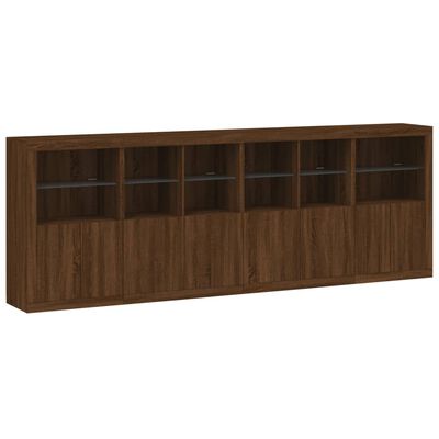 vidaXL Buffet avec lumières LED chêne marron 283x37x100 cm